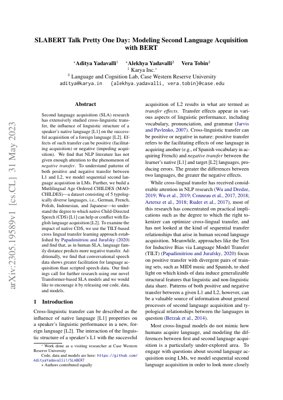 PDF Document Cover - SLABERT: Modeling Second Language Acquisition with BERT